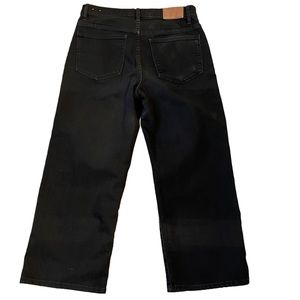 Madewell Slim Wide Leg Crop Black Jeans Size: 29